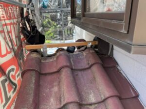 越谷市にて行った屋根修理　棟の積み直し-
